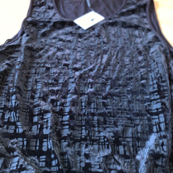Calvin Klein Black Abstract Faux Suede Top - Picture 6 of 8
